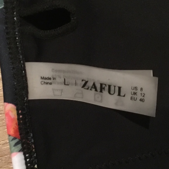 Women’s One Piece Deep V Neck Crisscross Back Self Tie Bathing Suit Zaful - Picture 6 of 6